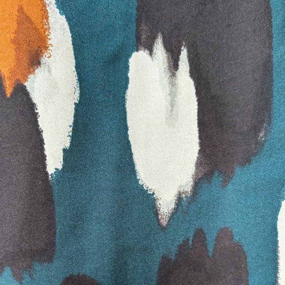 Ann Taylor Teal and Brown Patterned Blouse - Picture 4 of 5